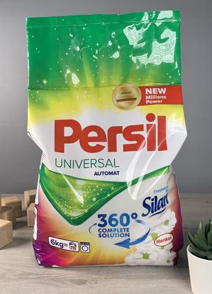 Порошок для стирки в пакете, универсальный persil universal + silan, 6 kg