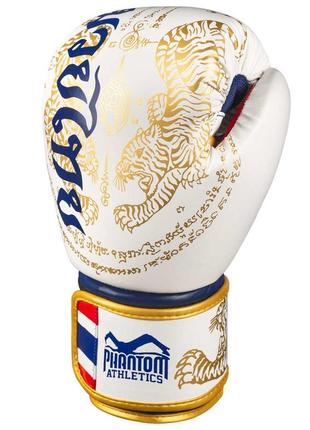 Боксерские перчатки phantom muay thai gold limited edition 16 унций (капа в подарок)2 фото