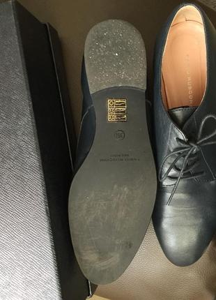 Жіночі брендові шкіряні черевики fabio rusconi темно-сині на шнурках 39,5 розмір3 фото