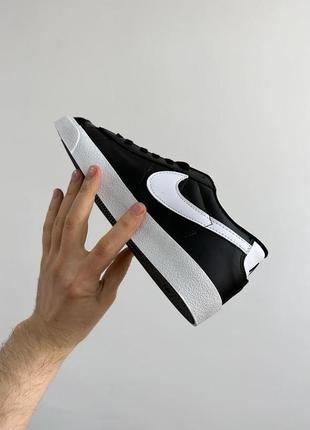 Чоловічі кросівки nike blazer low black/white чорно-білі кросівки демісезон найк легкі найк кеди унісекс кросівки nike кортез4 фото