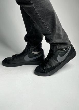 Мужские кроссовки nike blazer low total black чёрные кроссовки демисезон найк найк кроссовки кортез3 фото