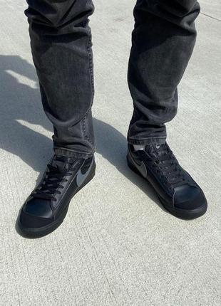 Мужские кроссовки nike blazer low total black чёрные кроссовки демисезон найк найк кроссовки кортез8 фото