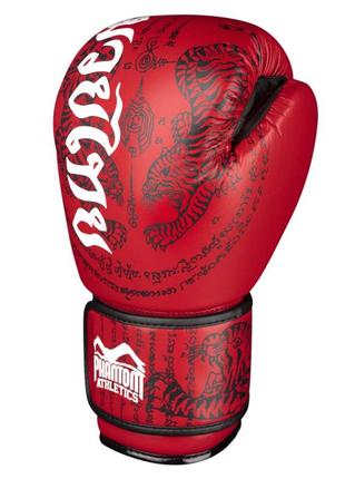 Боксерские перчатки phantom muay thai red 16 унций (капа в подарок)2 фото