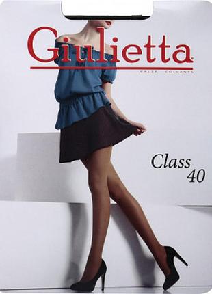 Колготки женские черные giulietta calze collants class 40 den nero с шортиками, размер 2-s