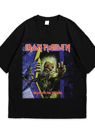 Футболка з принтом iron maiden no prayer for the dying xl чорний