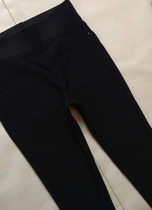 Утягивающие черные штаны скинни с высокой талией free quent, 12 размер.4 фото