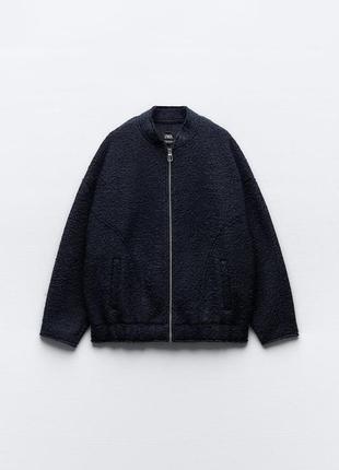Куртка-бомбер bouclé ​​oversize zara 3