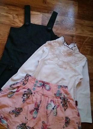 Комплект нарядный гольф, юбка бабочки next, сарафан 3-4 года. пакет фирменной одежды.2 фото
