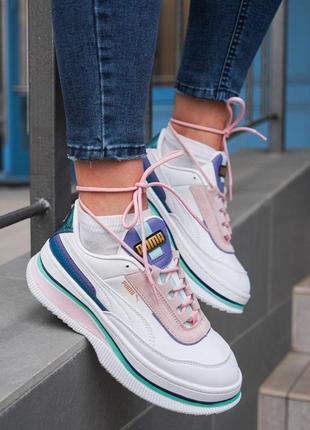 Puma стильные кроссовки пума в белом цвете из кожи (36-40)💜1 фото