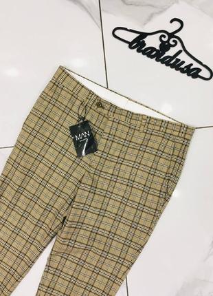 Нові вузькі базові картаті штани від boohooman 30-й розмір5 фото