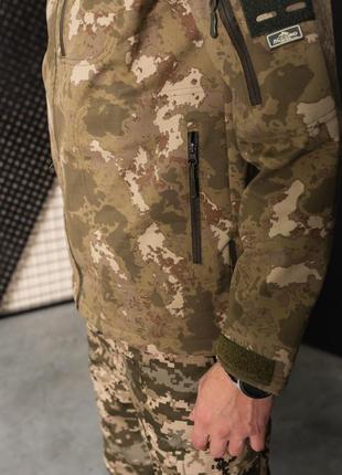 Куртка мужская тактическая мультикам accord турция софтшел soft-shell всу (зсу) 8715 m хаки4 фото