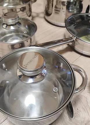Набор посуды из нержавеющей стали german haus gh-1252 (12 предметов) vissner1 фото