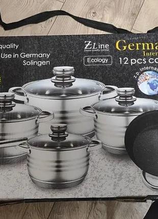 Набор посуды из нержавеющей стали german haus gh-1252 (12 предметов) vissner2 фото