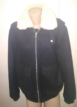 Р м banana republic шерсть с меховым воротником