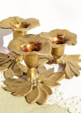 Неймовірної краси рідкісний канделябр, свічник на три свічкі! подсвечник.