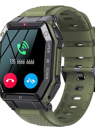 Мужские наручные умные смарт-часы smart watch modfit shockwave army green