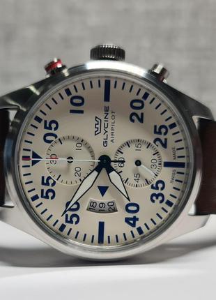 Чоловічий годинник glycine airpilot chronograph gl0442 swiss made sapphire нові