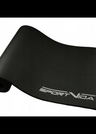 Килимок (мат) спортивний sportvida nbr 180 x 60 x 1 см для йоги та фітнесу sv-hk0166 black