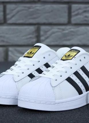 Женские кроссовки adidas superstar white black c771534 фото