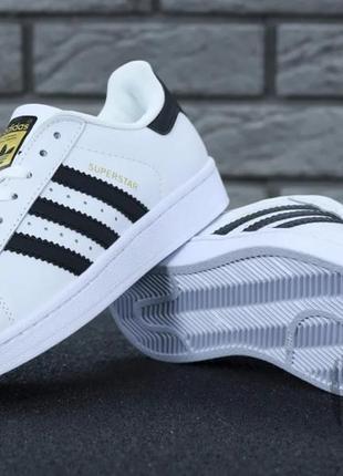 Женские кроссовки adidas superstar white black c771535 фото