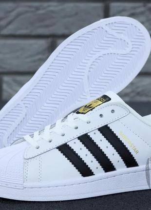 Женские кроссовки adidas superstar white black c771537 фото