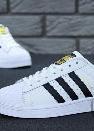 Женские кроссовки adidas superstar white black c771536 фото