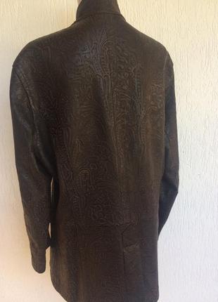 Фирменная стильная качественная натуральная кожаная винтажная  куртка пиджак3 фото