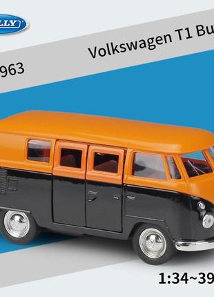 Авто модель автобус volkswagen t1 1963 года выпуска масштабе 1:361 фото