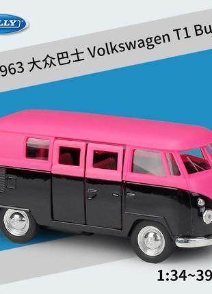Авто модель автобус volkswagen t1 1963 года выпуска масштабе 1:364 фото