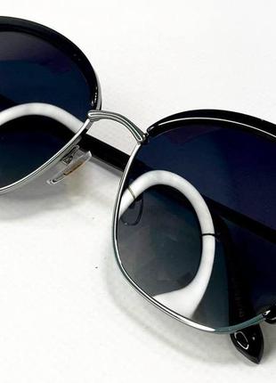 Очки солнцезащитные женские лисички в тоненькой металлической оправе с градиентной тонировкой линз3 фото