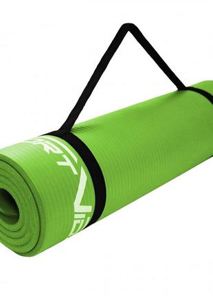 Килимок (мат) спортивний sportvida nbr 180 x 60 x 1 см для йоги та фітнесу sv-hk0248 green10 фото