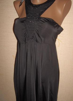 Вечерние платье черное  паетки трикотаж элостан m-42-14 tally weijl