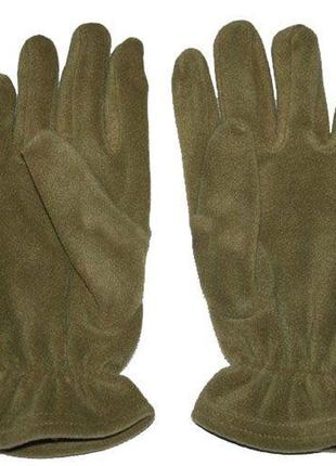 Теплі зимові флісові військові рукавички, рукавички для військових зсу зелені, армійські рукавички кольору хакі