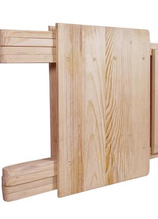 Стіл дерев'яний компактний з натурального дерева (ялина), розкладний столик для дому та саду3 фото