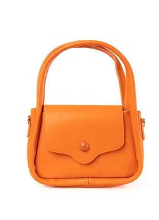 Сумка женская стильная через плечо с ручками и ремешком, сумочка клатч, оранжевый