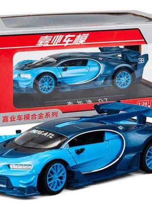 Масштабна модель автомобіля bugatti gt 1:24. металева машинка