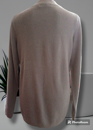 Базовый бежевый свитер джемпер кофта свободного силуэта оверсайз в рубчик от скандинавского бренда на весну2 фото
