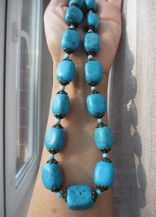Бірюзові намисто-бупси