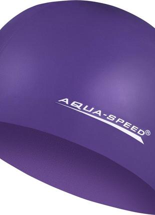 Шапка для плавання aqua speed mega 100-09 фіолетовий уні osfm