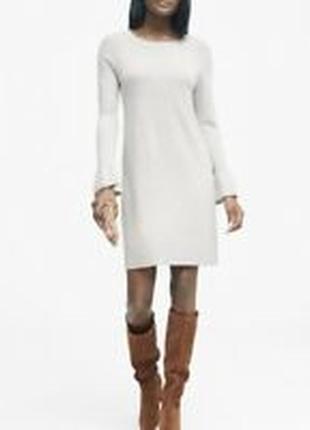 Теплое шерстяное с кашемиром брендовое платье-свитер