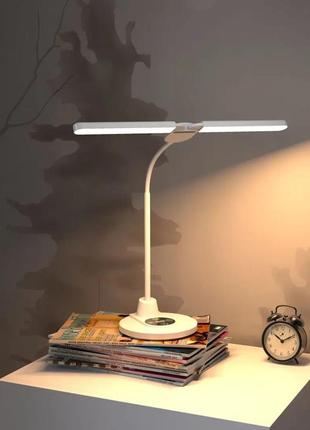 Настольная лампа для учебы и сна с беспроводной зарядкой телефона tb-29s белый salemarket