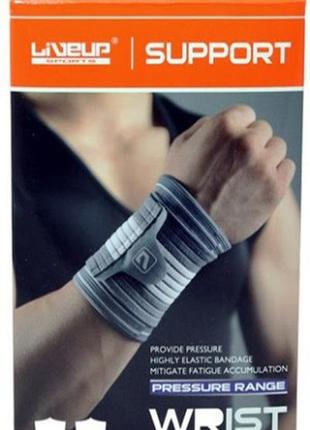 Фіксатор запястя liveup wrist support сірий/білий1 фото