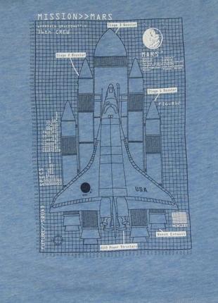 Голубая футболка с ракетой, 2-4 года, 98, 1042 фото