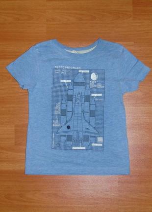 Голубая футболка с ракетой, 2-4 года, 98, 104