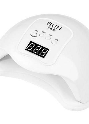 Uv/led лампа для гель лаков аккумуляторная sun five 7033 48w white