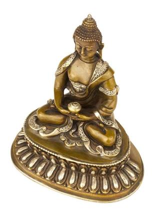Статуя будды амитабхи (тиб. опаме) бронза оксид частичное серебрение kailash 10 см (23892)5 фото
