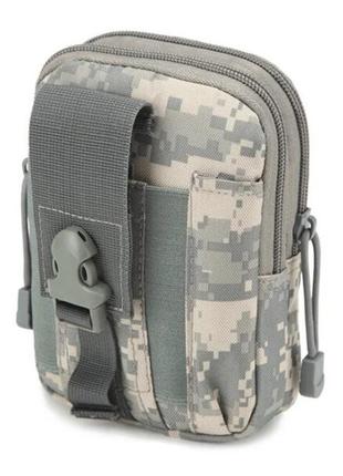 Тактическая сумка на пояс органайзер military 18х13х3 см серый пиксель
