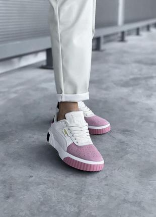 Кроссовки puma cali белые женские (36-40)💜7 фото