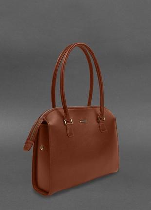 Женская кожаная сумка business светло-коричневый краст blanknote3 фото