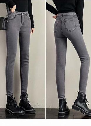 Утепленные зимние брюки джинсы3 фото